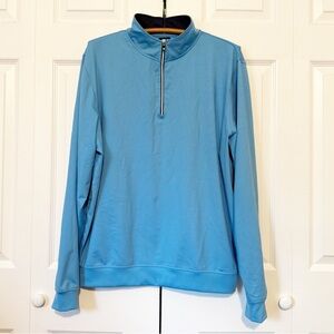 FootJoy Light Blue Quarter-Zip Performance Pullover Large Golf Long Sleeve Wind